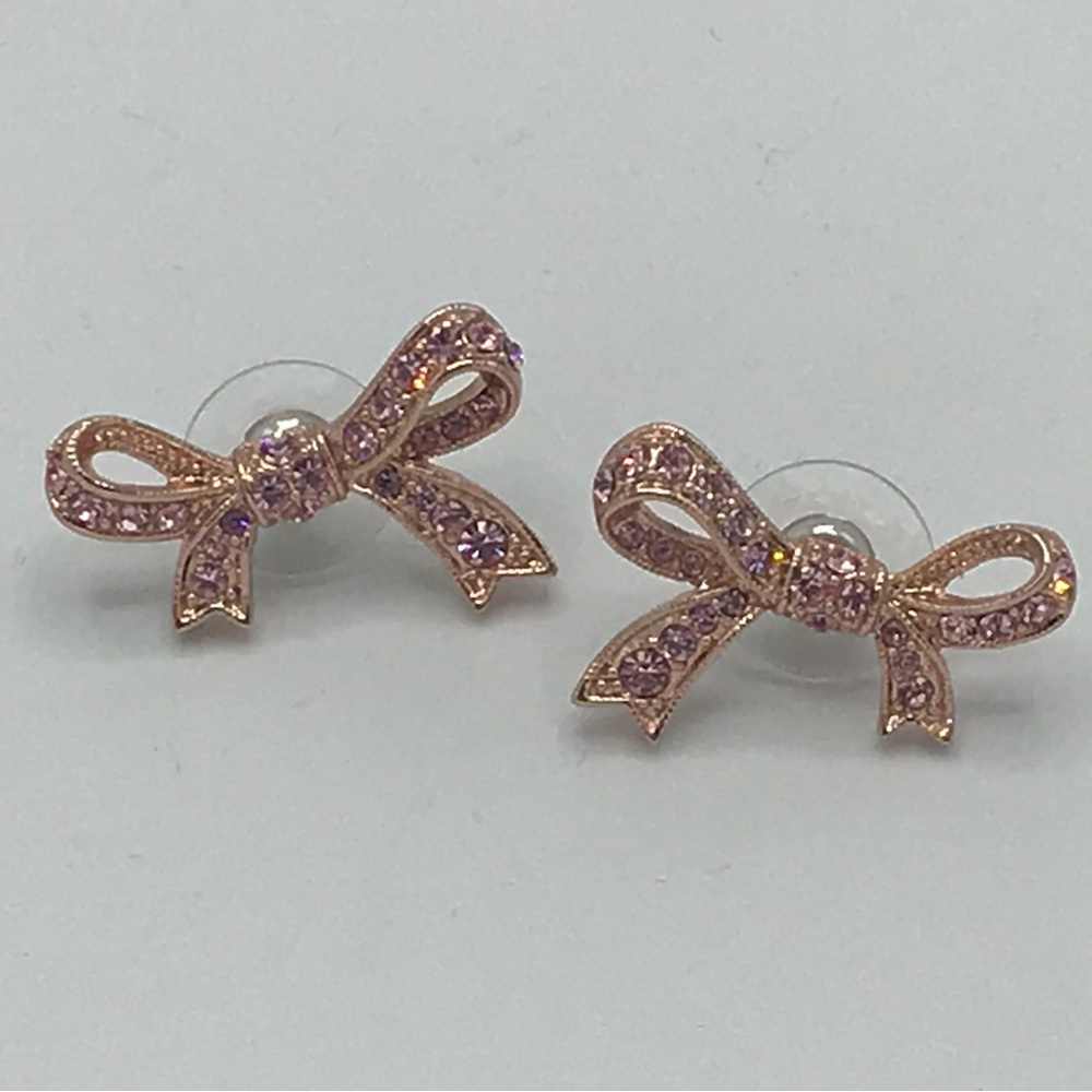 KJL Kenneth Jay Lane Pink Pave Bow Earrings